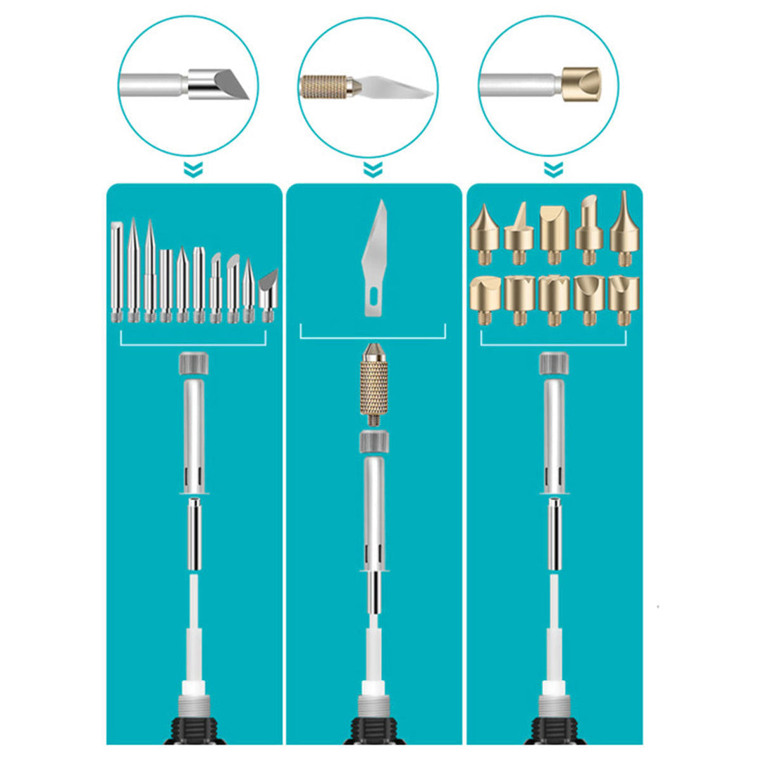 48Pcs 60W Internal Heat Type Digital Display Thermostat Electric Soldering Iron Carving Pen Soldering Tools Image 3