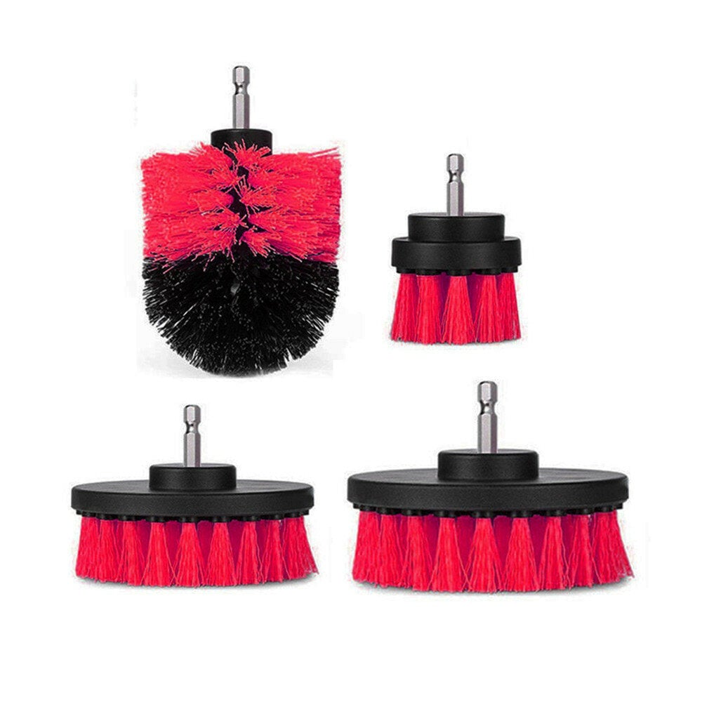 4pcs 2,3.5,4,5 Inch Drill Brush Kit Tub Cleaner Scrubber Cleaning Brushes Yellow,Red,Blue Image 1