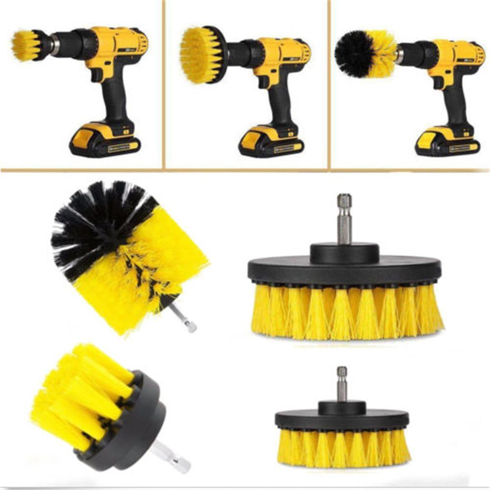 4Pcs 2,3.5,4,5 Inch Electric Drill Brush Yellow,Blue Cleaning Brush Tool For Bathtub Carpet Image 2