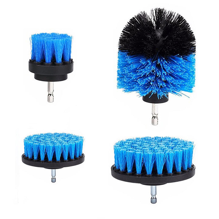 4Pcs 2,3.5,4,5 Inch Electric Drill Brush Yellow,Blue Cleaning Brush Tool For Bathtub Carpet Image 4