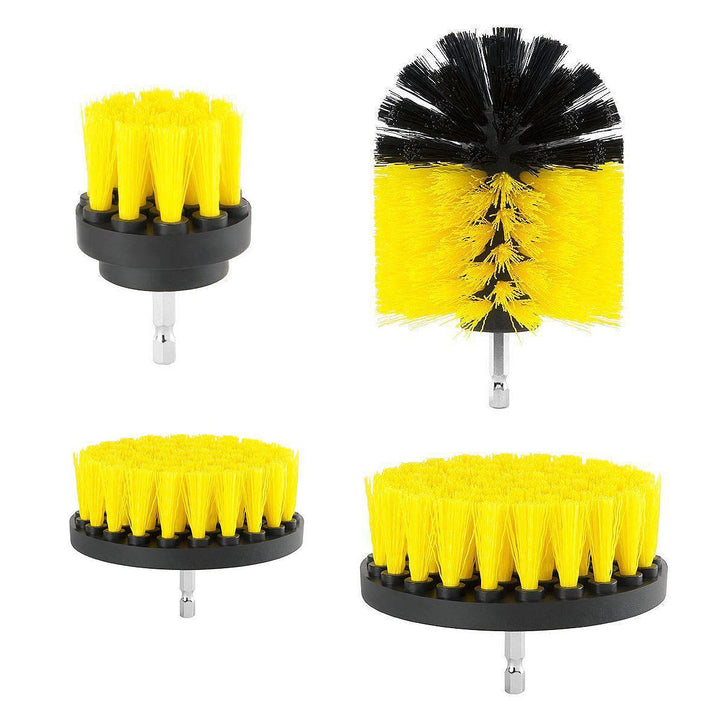 4Pcs 2,3.5,4,5 Inch Electric Drill Brush Yellow,Blue Cleaning Brush Tool For Bathtub Carpet Image 5