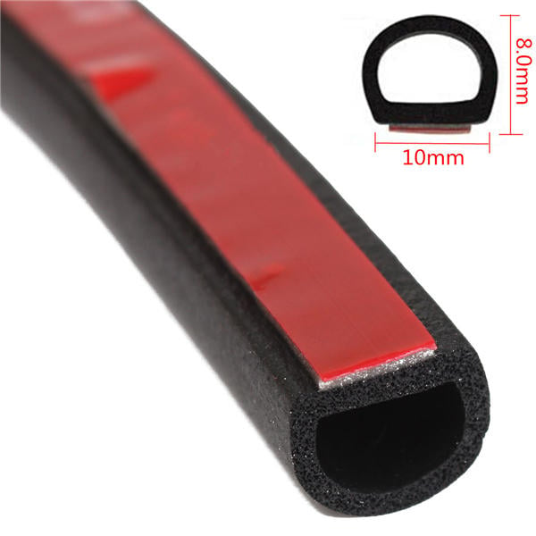 4M Small D Shape Car Truck Motor Door Hollow Rubber Seal Weather Strip 10x8mm Image 4