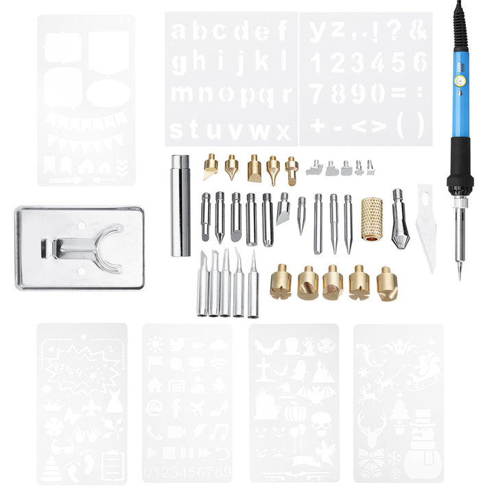 42Pcs 110V,220V Electric Solder Iron Welding Pen Carving Craft Kit Solder Wire Tweezers Image 1