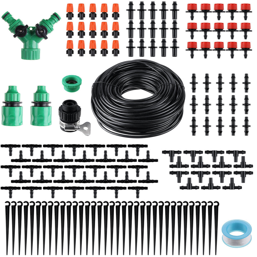 40m Manual Automatic DIY Micro Drip Irrigation System Auto Manual Timer Plant Watering Garden Hose Tool Set Image 1