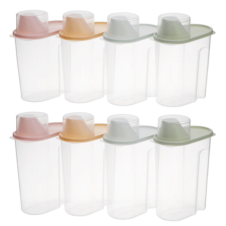 4Pcs Cereal Storage Box Plastic Rice Container Food Sealed Jar Cans Kitchen Grain Dried Fruit Snacks Storage Box Image 1