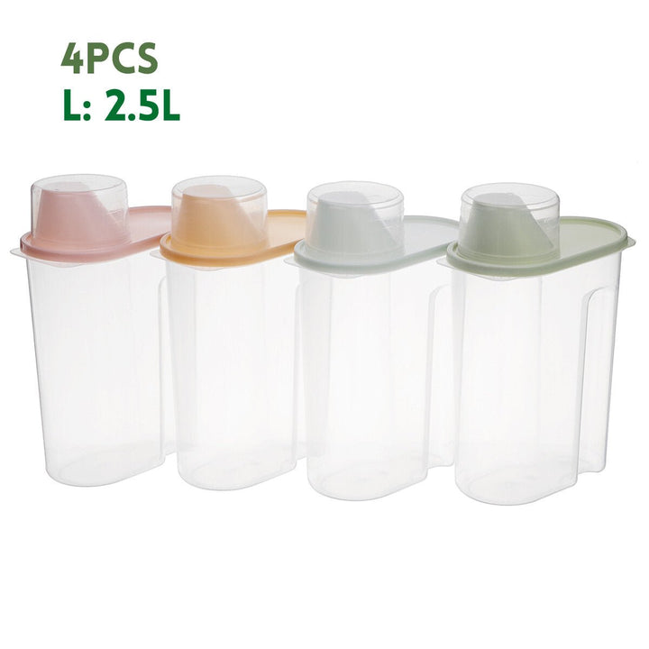 4Pcs Cereal Storage Box Plastic Rice Container Food Sealed Jar Cans Kitchen Grain Dried Fruit Snacks Storage Box Image 11