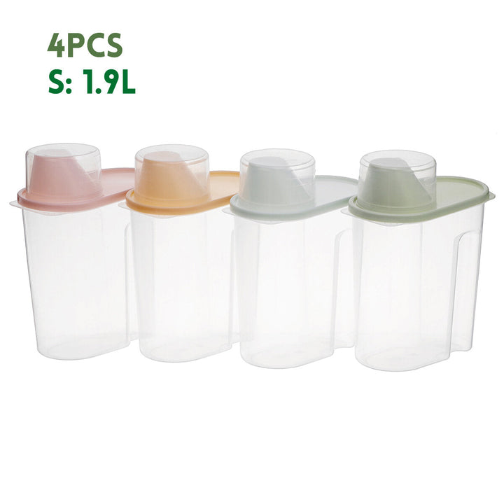 4Pcs Cereal Storage Box Plastic Rice Container Food Sealed Jar Cans Kitchen Grain Dried Fruit Snacks Storage Box Image 1