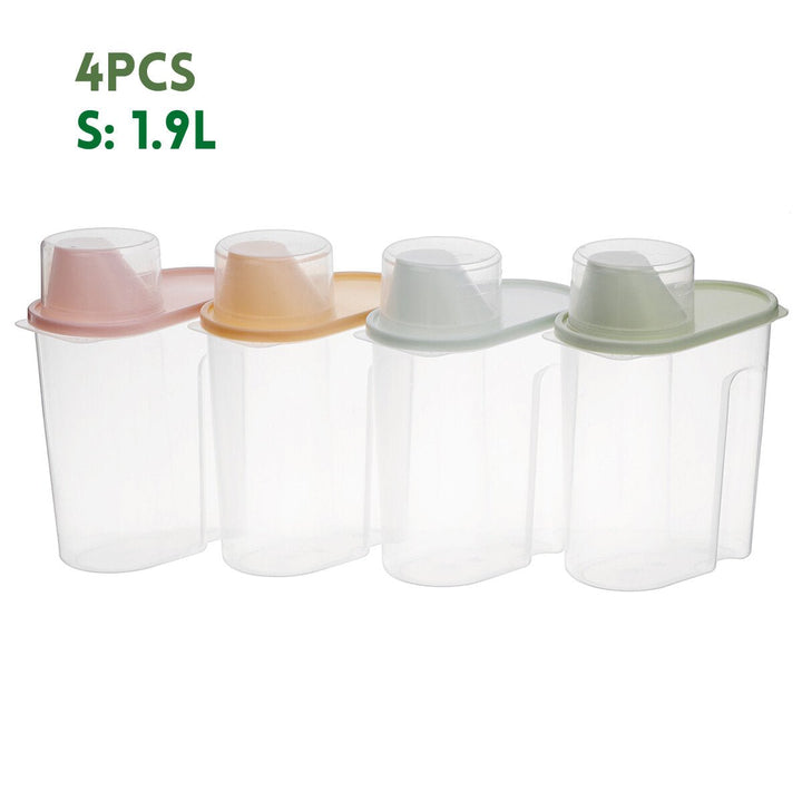 4Pcs Cereal Storage Box Plastic Rice Container Food Sealed Jar Cans Kitchen Grain Dried Fruit Snacks Storage Box Image 12