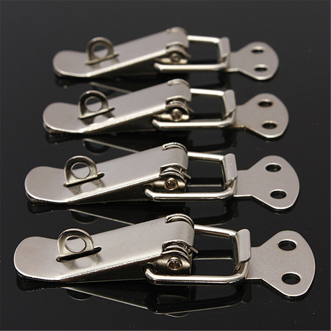 4PCS Case Box Chest Spring Stainless Tone Lock Toggle Latch Catch Clasp Image 2