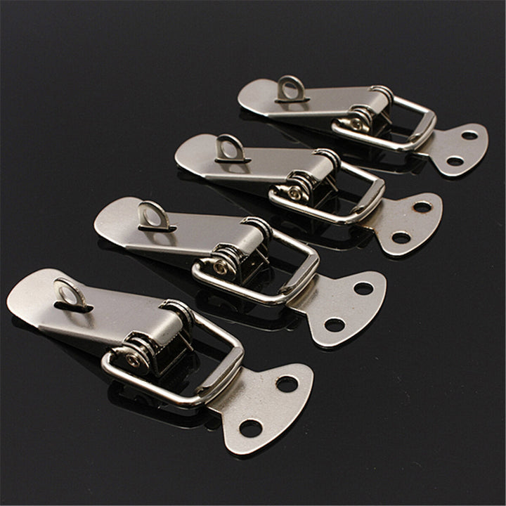 4PCS Case Box Chest Spring Stainless Tone Lock Toggle Latch Catch Clasp Image 3