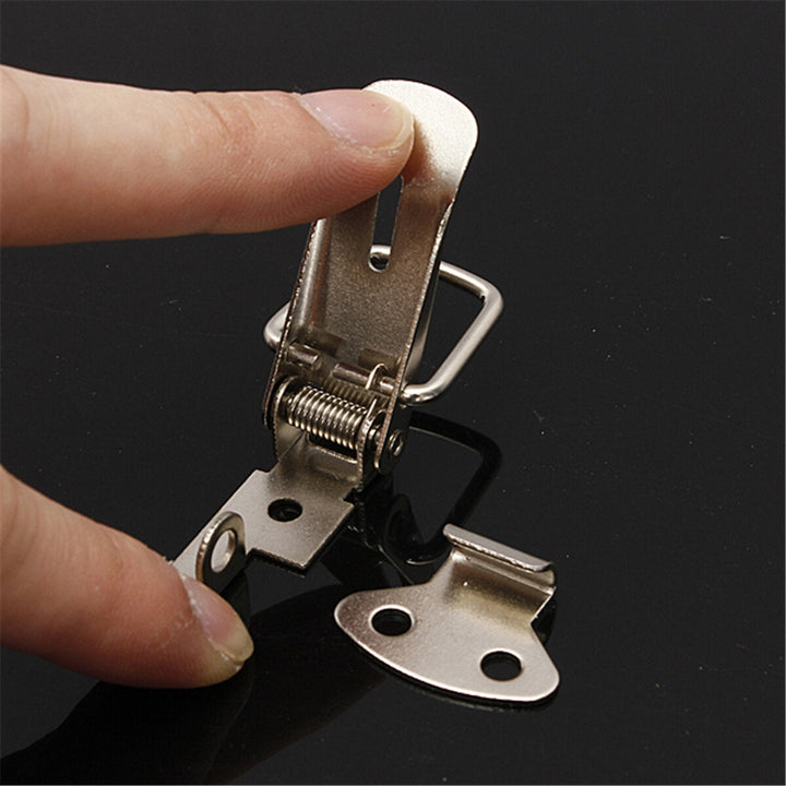 4PCS Case Box Chest Spring Stainless Tone Lock Toggle Latch Catch Clasp Image 8