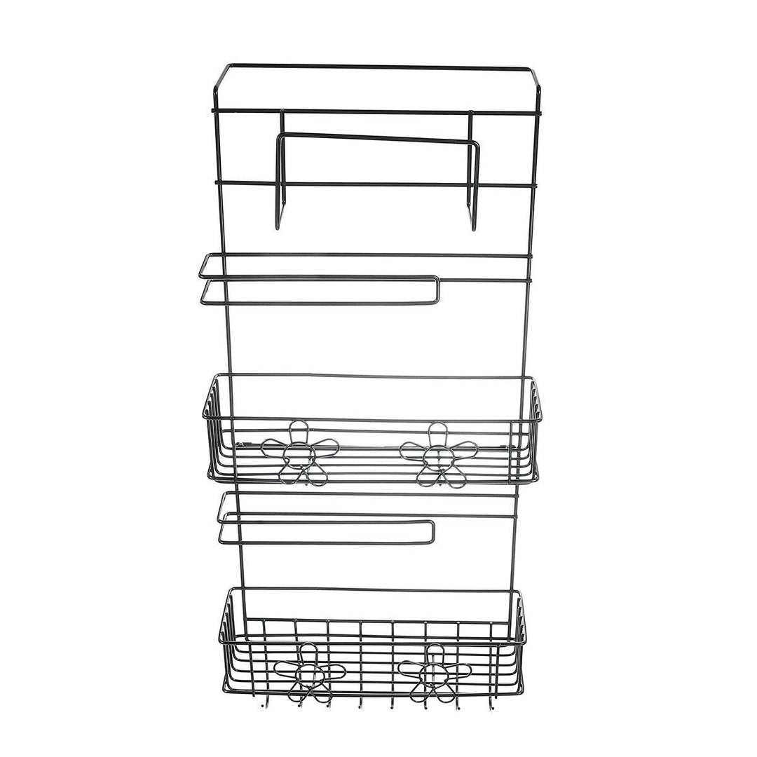 5 Tiers Fridge Hanging Rack Shelf Side Storage Spice Multi-Layer Side Holder Image 3