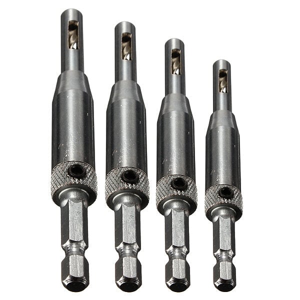 4pcs Self Centering Hinge Wood Drill Bits Set 5,64 7,64 9,64 11,64 Image 1