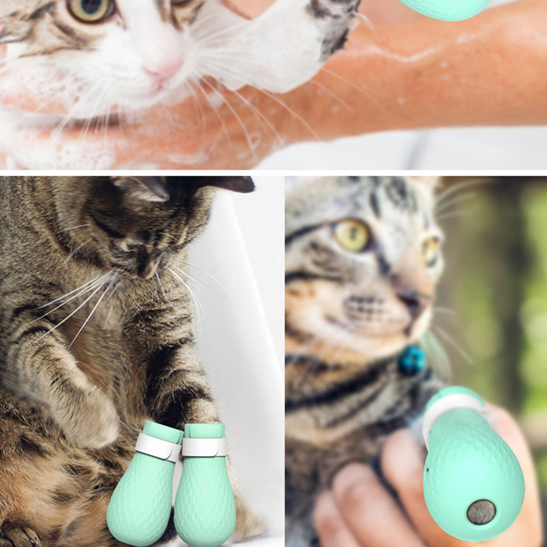 4pcs,set Anti-Scratch Cat Foot Shoes Silicone Pet Grooming Claws Cover Image 9