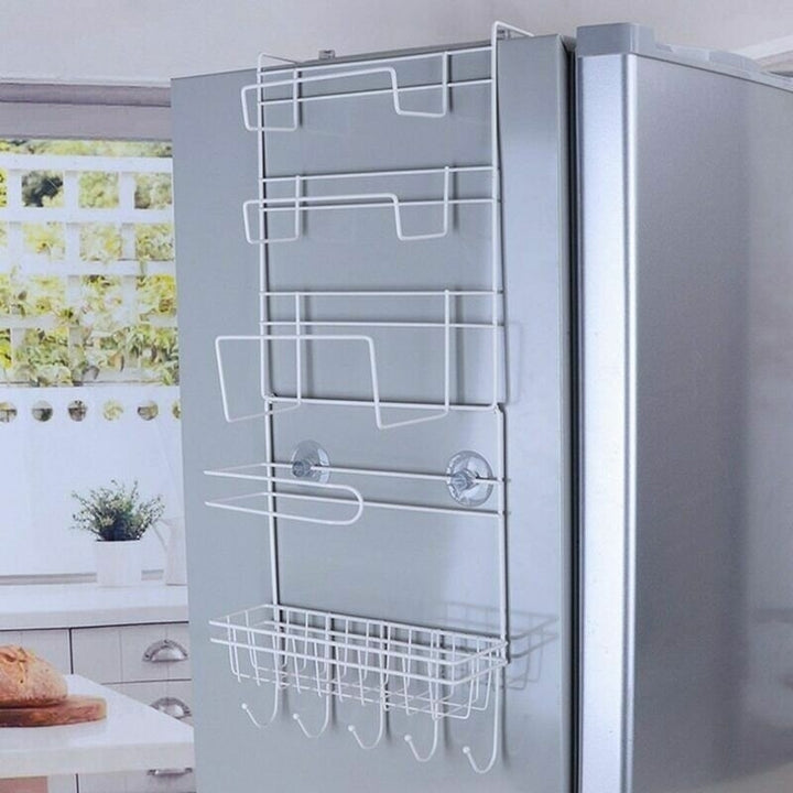 5 Layer Multipurpose Fridge Wall Storage Rack Multi-layer Kitchen Organize Shelf Image 3