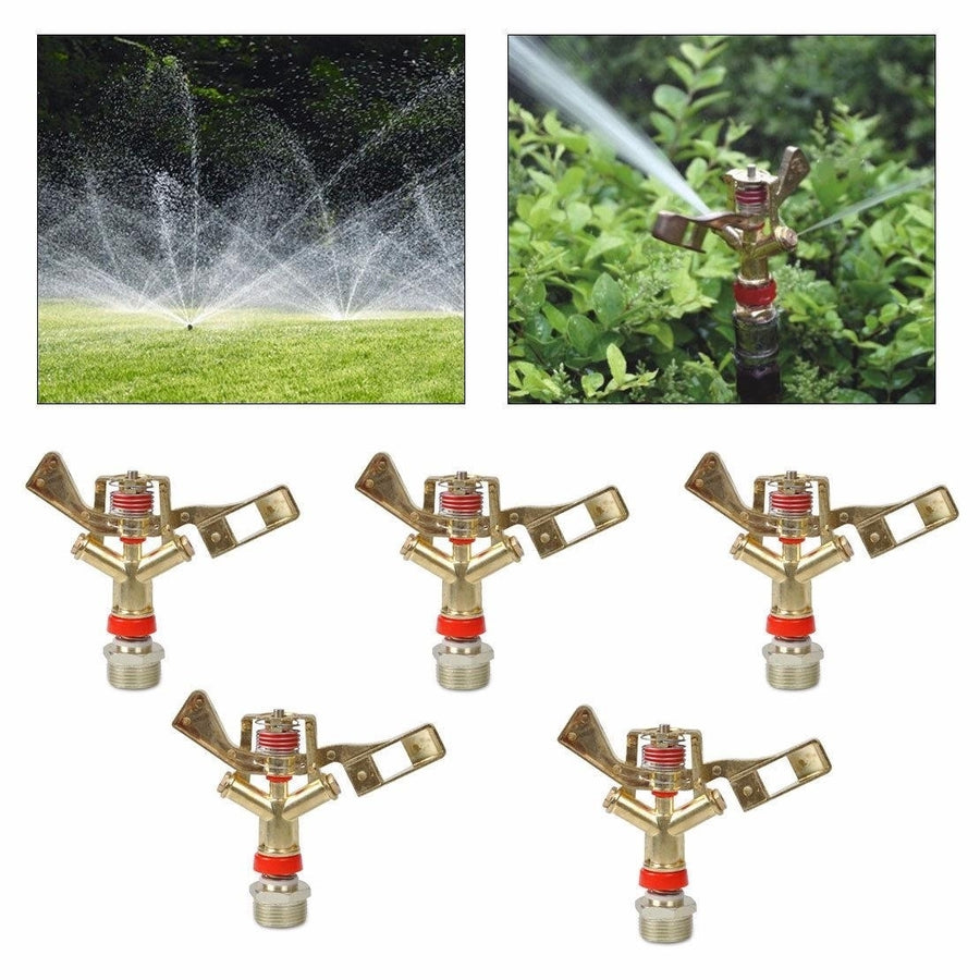 5pcs 3,4" Irrigation Water Impact Lawn Sprinkler 360 Rotate Grass Sprayer Garden Lawn Image 1