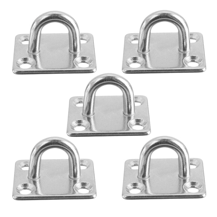 5PCS 304 Stainless Steel Pad Eye Plate Marine Boat Hardware Hook M5 Heavy Duty Image 1