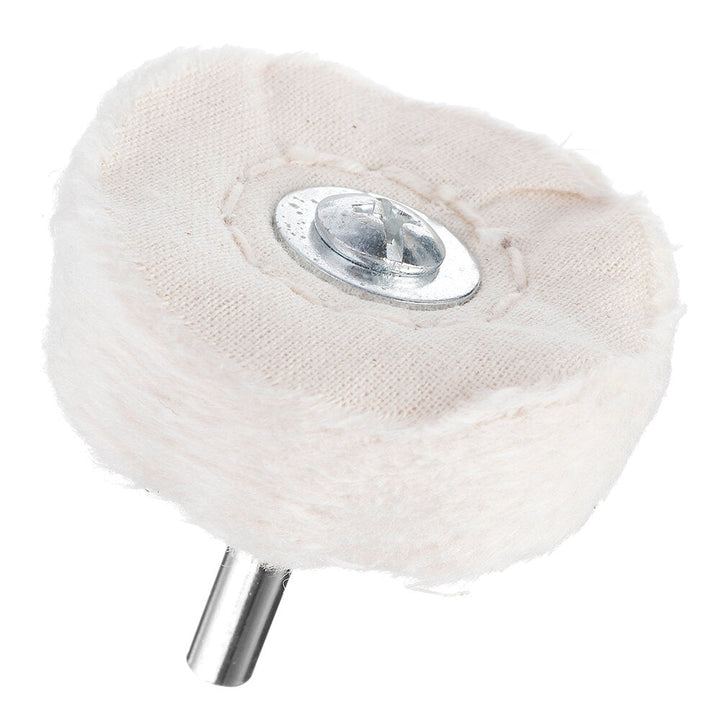 5Pcs 6mm Shank Cotton Dome Polishing Buffing Wheel Drill Brush For Abrasive T-shaped White Cloth Mirror Buffer Pad Image 6