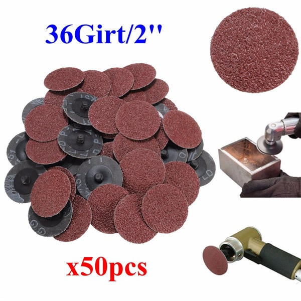 50pcs 36 Grit 2 Inch 50mm Roll Lock Sanding Discs Abrasive Tool for Dremel Image 3