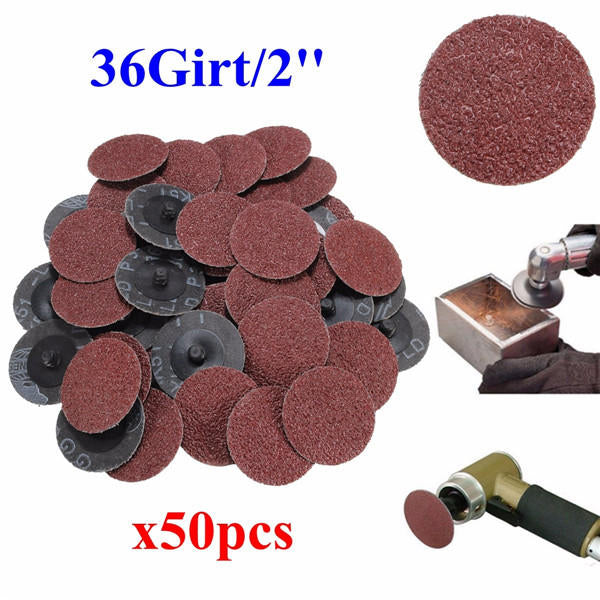 50pcs 36 Grit 2 Inch 50mm Roll Lock Sanding Discs Abrasive Tool for Dremel Image 7