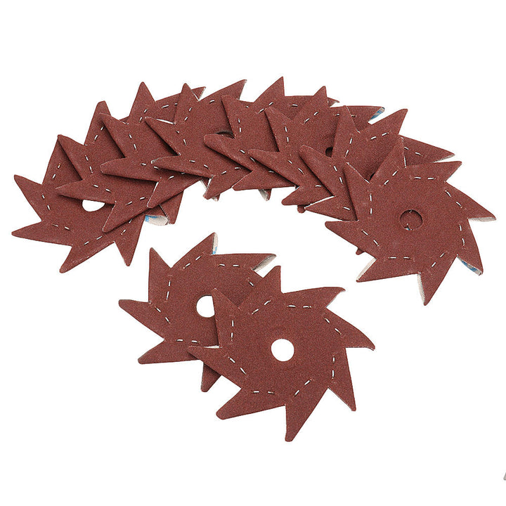 50Pcs 80,120,180,240,320 Grit Octagonal Abrasive Sandpaper Double Layer Sanding Buffing Tool Image 2