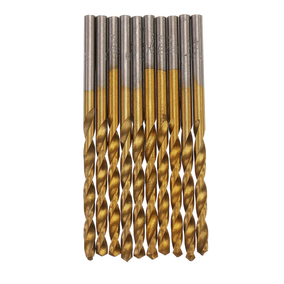 50pcs Titanium Coated High Speed Steel Twist Drill Bit 1,1.5,2,2.5,3mm Twist Drill Bit Woodworking Image 1