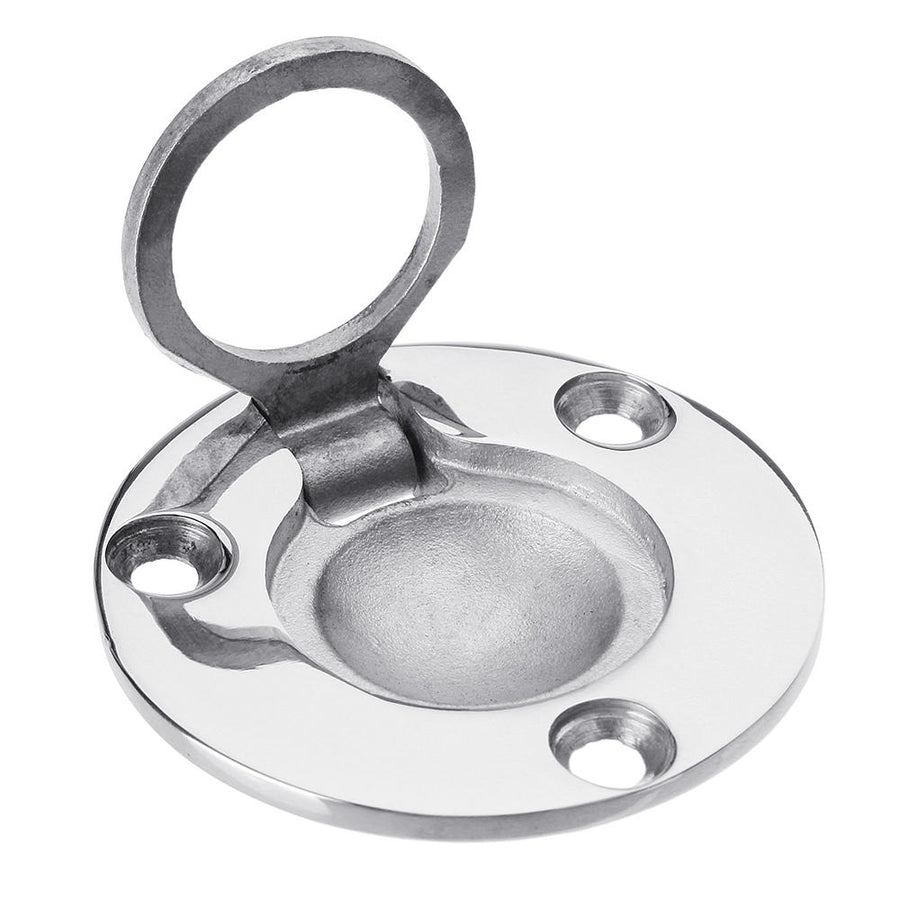 50x41mm Stainless Steel Circle Recessed Flush Ring Pull Handle Hatch Locker Boat Hatch Handle Image 1