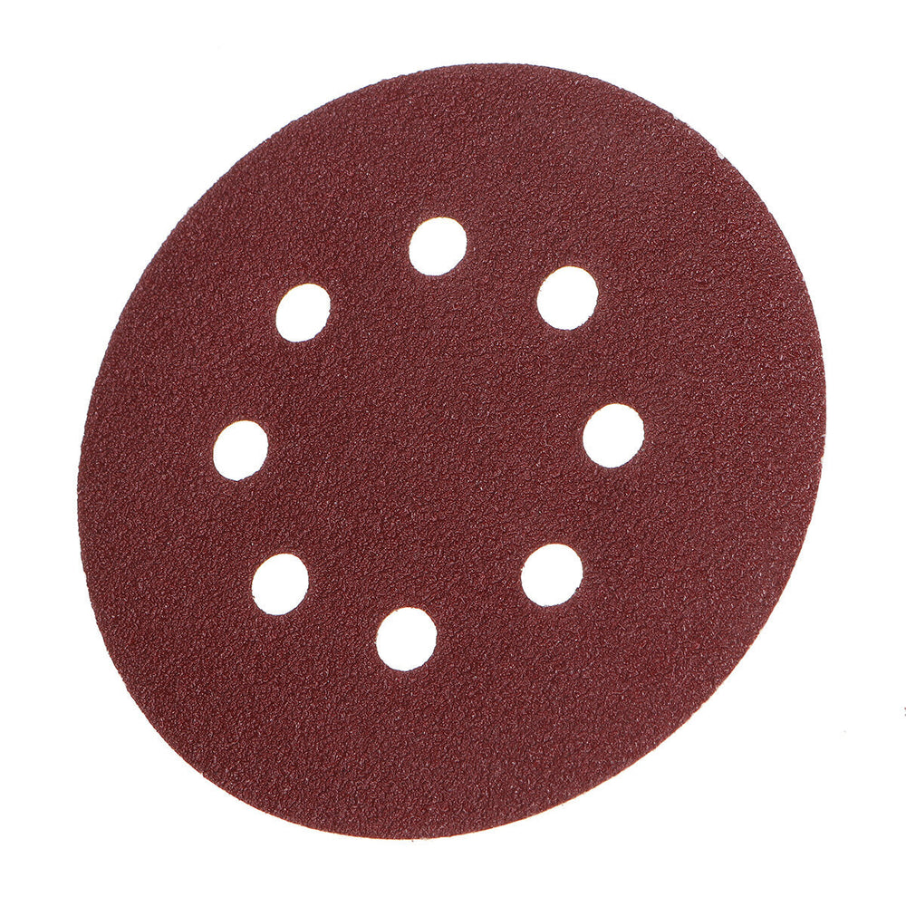 52Pcs Polishing Kit 8 Hole Disc Sandpaper 125mm Brushed Piece Air Milled Flocking Sandpaper Self-adhesive Sandpaper Set Image 2