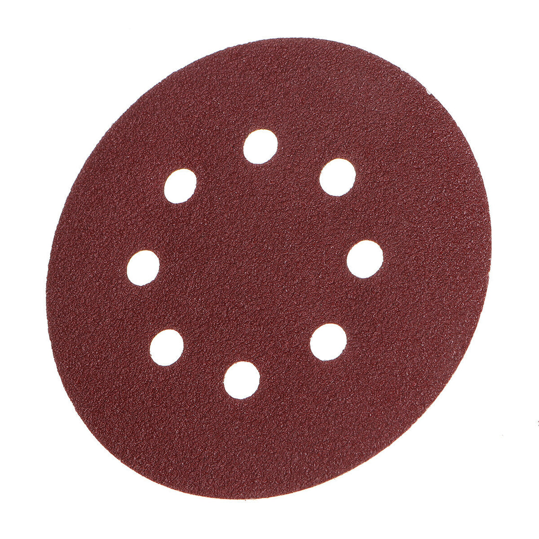 52Pcs Polishing Kit 8 Hole Disc Sandpaper 125mm Brushed Piece Air Milled Flocking Sandpaper Self-adhesive Sandpaper Set Image 2