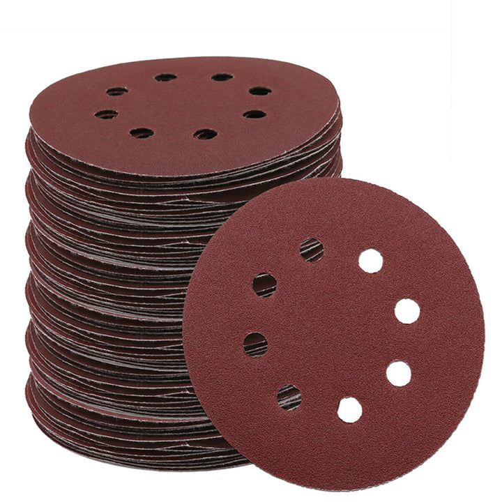 52Pcs Polishing Kit 8 Hole Disc Sandpaper 125mm Brushed Piece Air Milled Flocking Sandpaper Self-adhesive Sandpaper Set Image 6