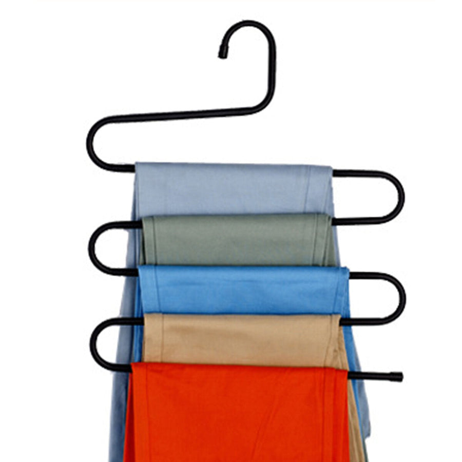 5Pcs Hanger 5 Layers S Shape Multi Clothes Layer Storage Pants Hang Storage Rack Image 1