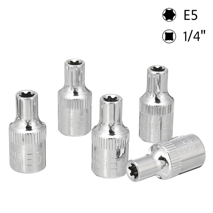 5PCS Socket Wrench Kit 1,4 Inch Drive Auto Repair Sleeve Set E4-E8 E-type Post Socket Image 11