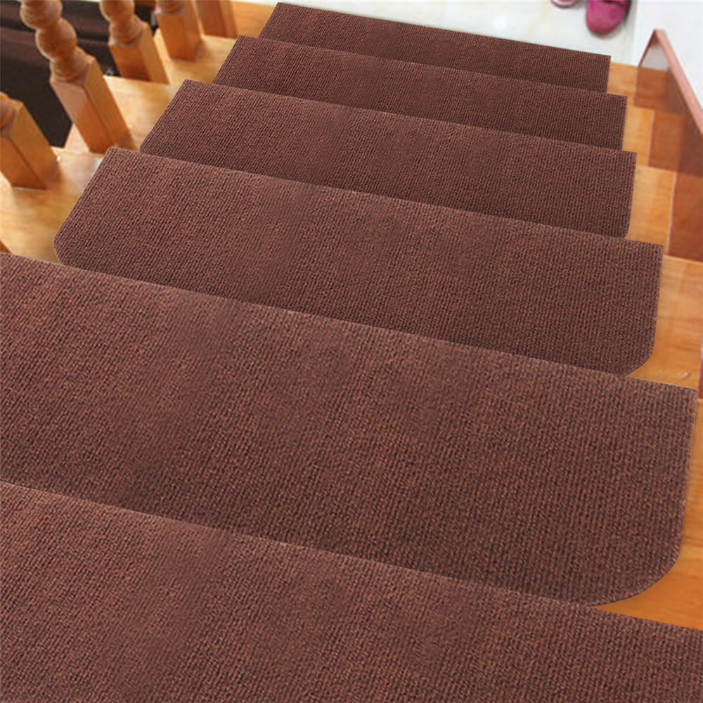 65x24cm,75x24cm Morden Stair Mat Brown Household Carpet Stair Pad Tread Non-slip Step Rug Image 5