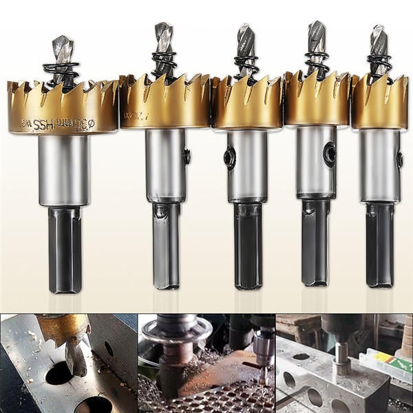 5Pcs High Speed Steel Drill Bits 16-30mm Hole Saw Cutter Set Image 5