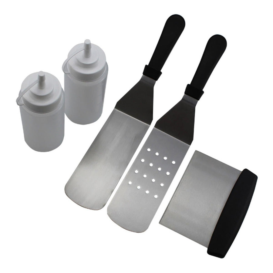 5Pcs Stainless Steel Griddle Cooking Tools Kit for Grill Salad Scraper Chopper Pizza BBQ Baking Kitchen Tools Image 1