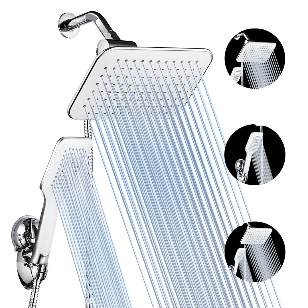 6Pcs 8 Inch Rainfall Shower Head Setting Large Angle-adjustable Set Image 4