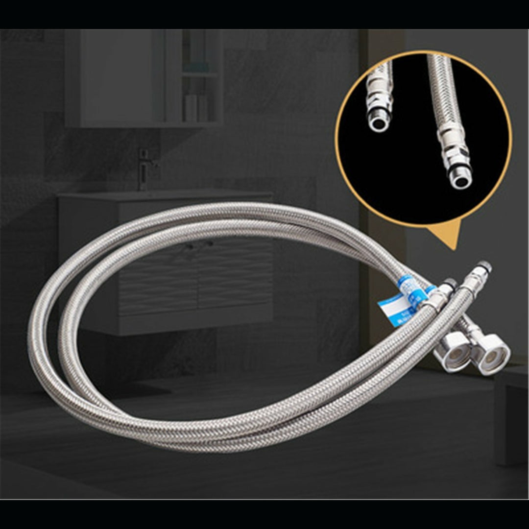 60CM Stainless Steel Braided Pointed Hose Explosion-proof Metal Hose Hot And Cold Water Faucet Inlet Pipe Image 5