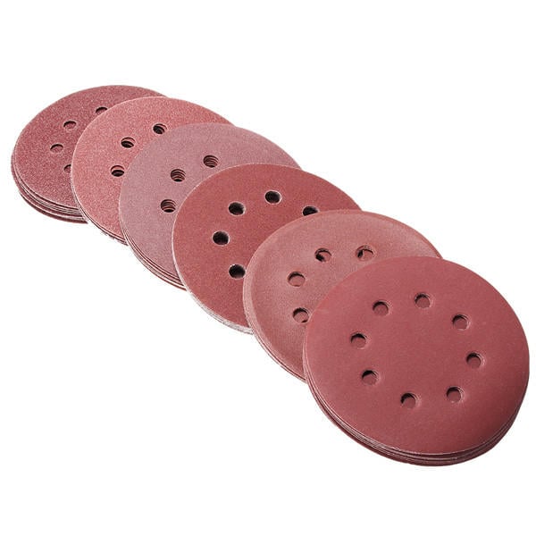 60Pcs 5 Inch 8-hole Hook Loop Sanding Discs Sandpaper 60,80,120,180,240,320 Grit Image 3