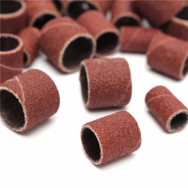 63pcs 80Grit Drum Sanding Kit 1,2 3,8 1,4 Inch Sand Mandrels Fit Dremel Nail Drill Rotary Tools Image 3