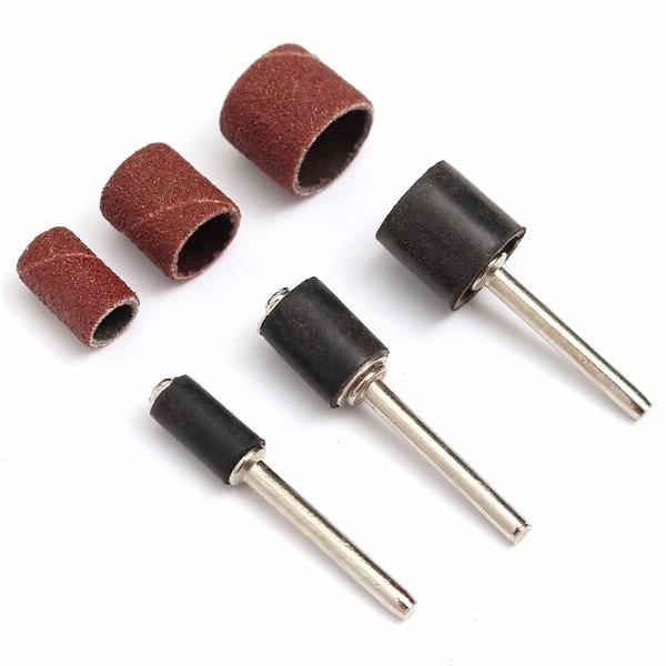 63pcs 80Grit Drum Sanding Kit 1,2 3,8 1,4 Inch Sand Mandrels Fit Dremel Nail Drill Rotary Tools Image 7