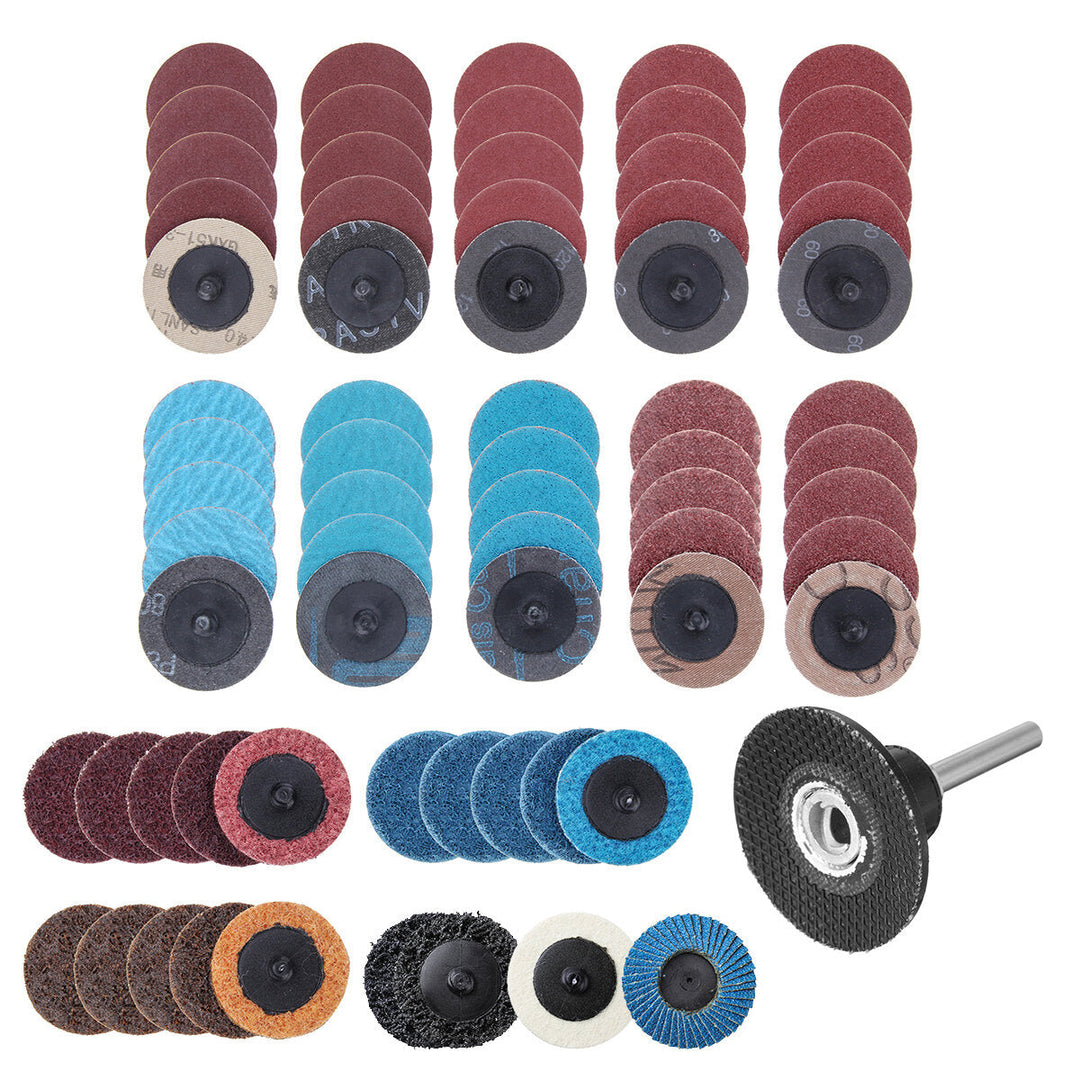 70pcs Sanding Discs Set 2" Type R Roll Lock Discs Pads Sanding Abrasives US Image 1