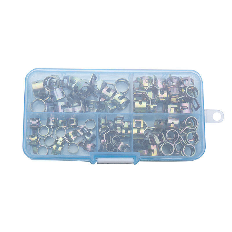 75Pcs Spring Clip Fuel Hose Line Pipe Tube Band Clamp Fastener Pipe Clip Assortment Kit 6mm,7mm,8mm,9mm,10mm Image 3