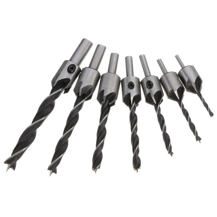 7pcs 5 Flute Countersink Drill Bit Set 3-10mm Carpentry Reamer Steel Woodworking Chamfer Image 9