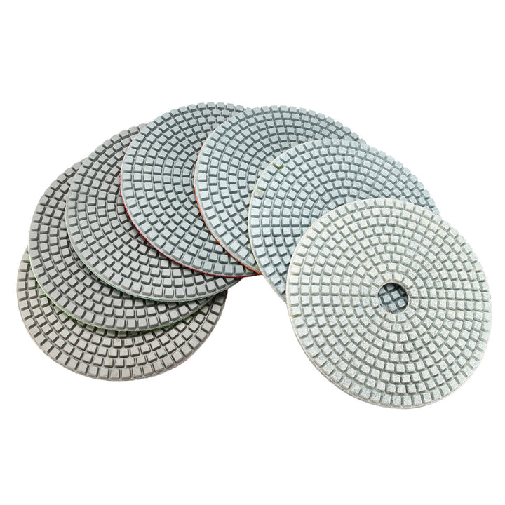 7pcs 5 Inch 50-3000 Grit Diamond Polishing Pad Sanding Disc for Marble Concrete Granite Glass Image 1