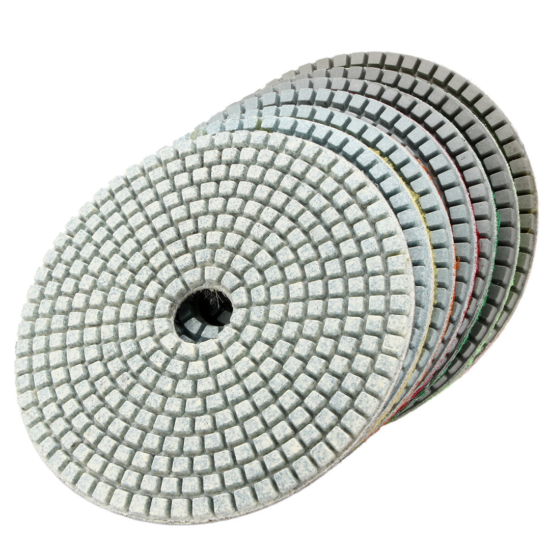 7pcs 5 Inch 50-3000 Grit Diamond Polishing Pad Sanding Disc for Marble Concrete Granite Glass Image 5