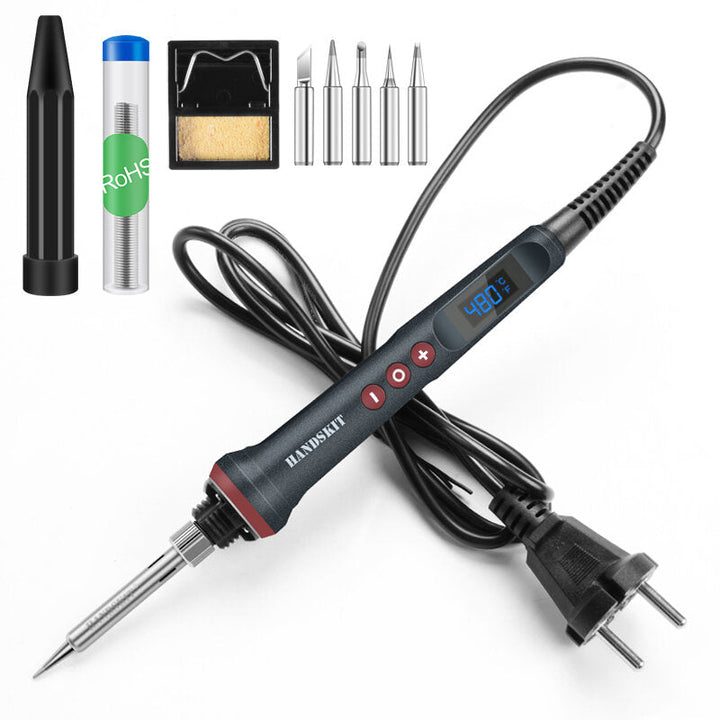 90W LED Digital Soldering Iron Kit 110V,220V Adjust Temperature Electrical Soldering Iron 4 Wire Core Welding Tools Image 1