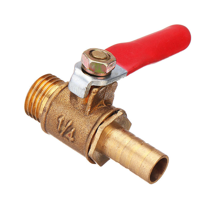 8mm Hose Barb to BSP Male Thread 1,2" 3,8" 1,2" Brass Inline Ball Valve Pipe Hose Coupler Adapter Image 1