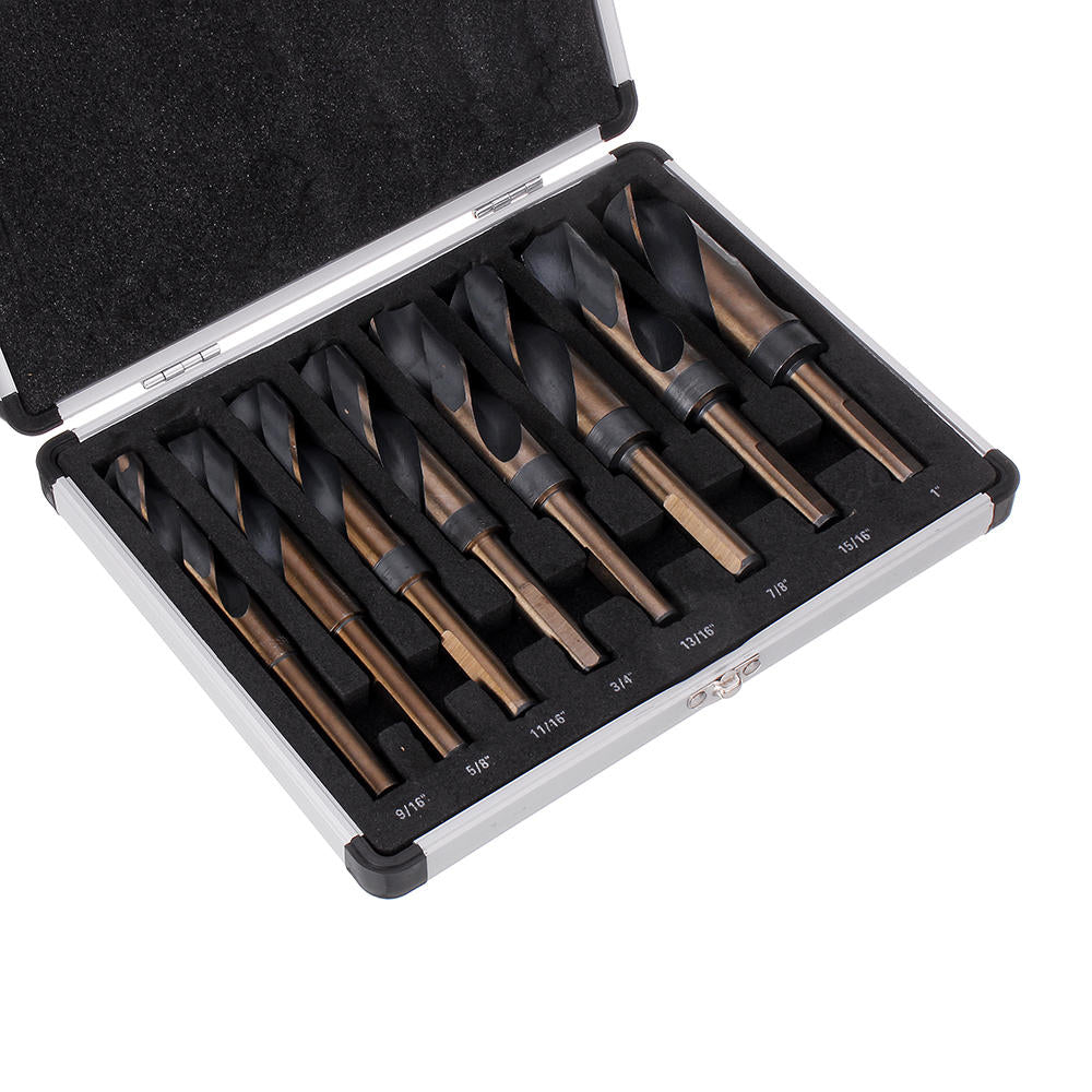 8pcs 1,2 Inch Shank HSS 4241 Twist Drill Bit Set 9,16 to 1 Inch Twist Drill for Wood Metal Image 3