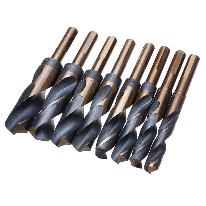 8pcs 1,2 Inch Shank HSS 4241 Twist Drill Bit Set 9,16 to 1 Inch Twist Drill for Wood Metal Image 4