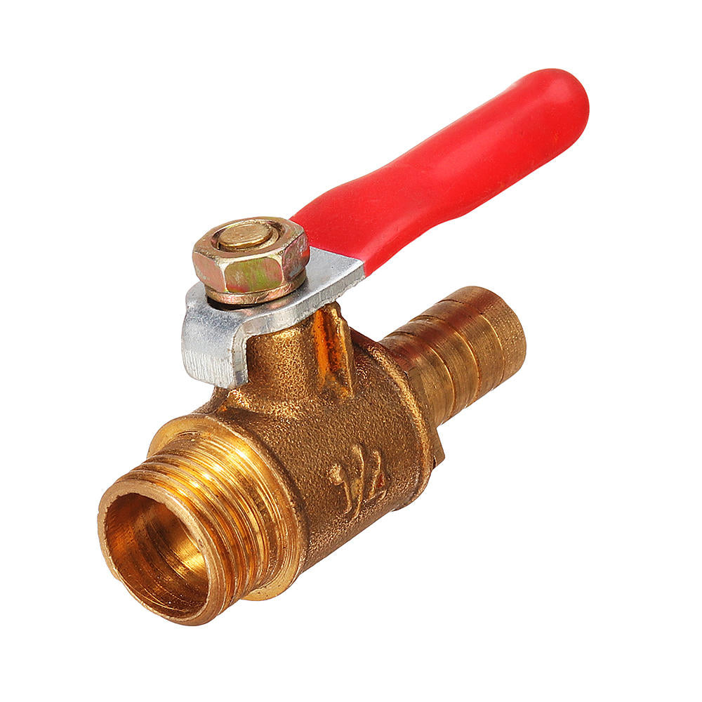 8mm Hose Barb to BSP Male Thread 1,2" 3,8" 1,2" Brass Inline Ball Valve Pipe Hose Coupler Adapter Image 6